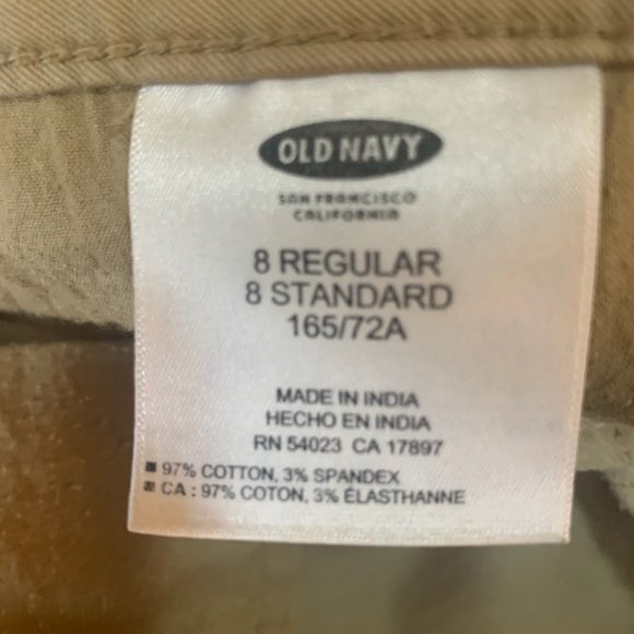 OLD NAVY THE PIXIE STRETCH KHAKI TAN SHORTS 8-EUC - Picture 6 of 6